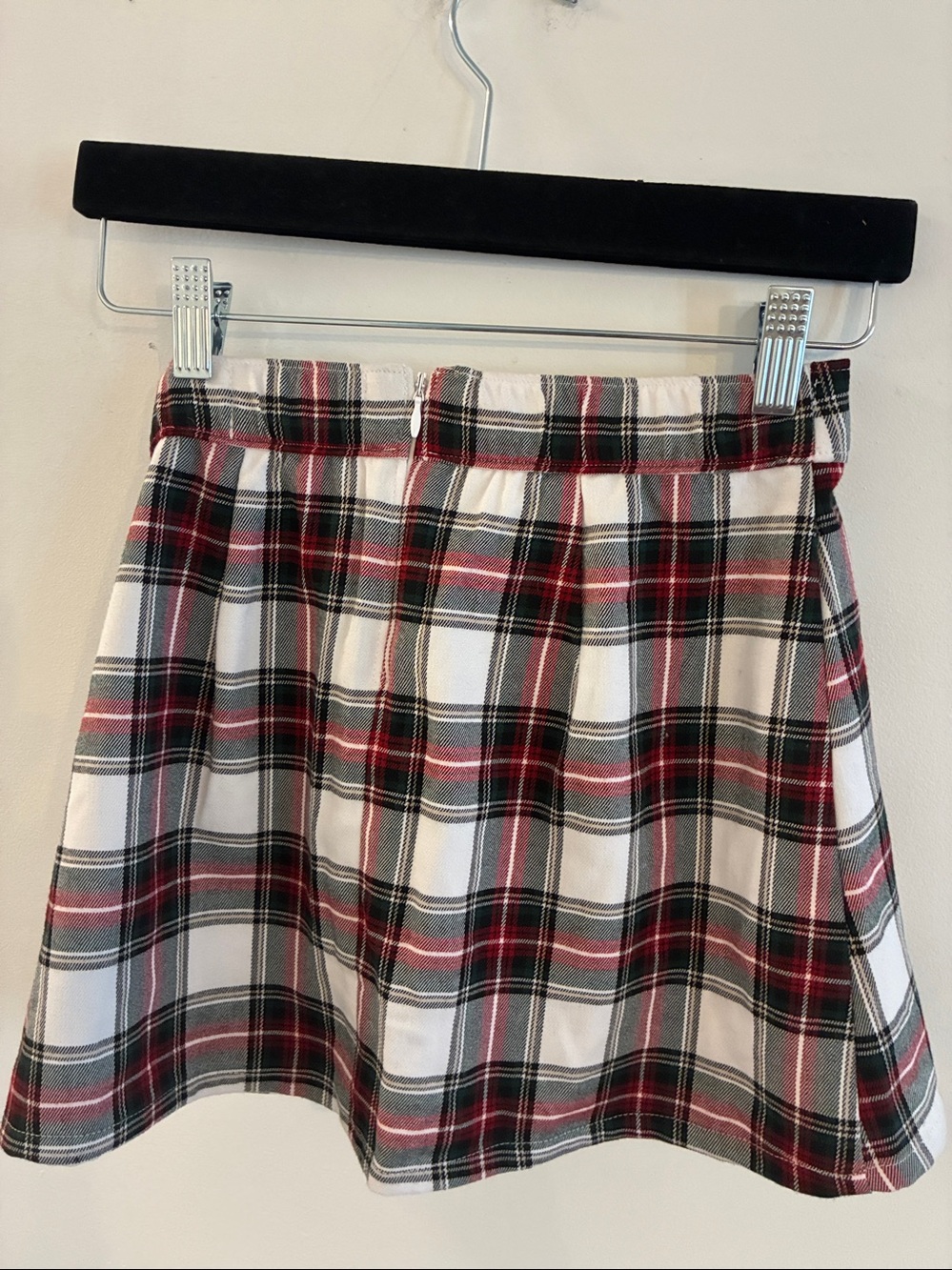 Hollister Academia Plaid Mini Skirt iWhite, Red & Black Sz XS Preppy